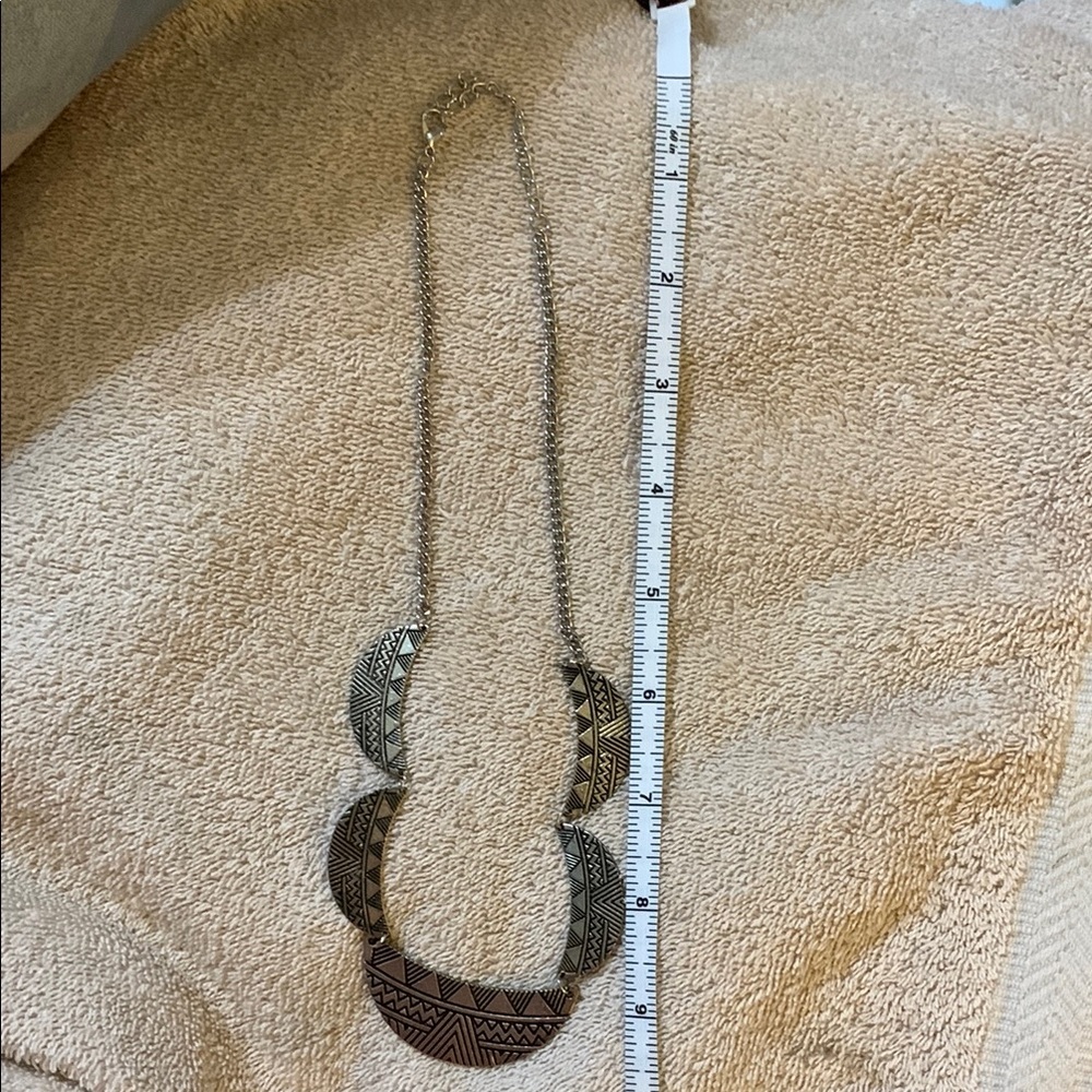 Geometric Silver Necklace NWOT - Picture 3 of 3